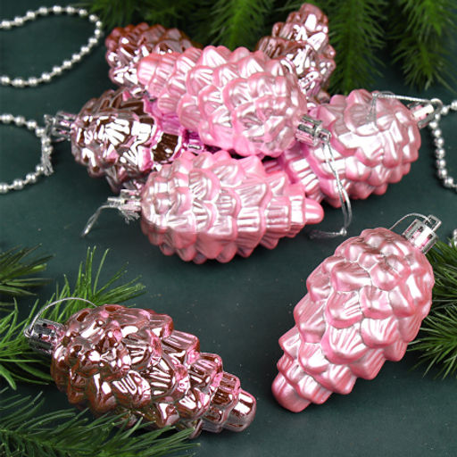 Елочное украшение Шишка 8 штук 8 см / 5620 /уп 72/ микс (Красный) - Галеонтрейд фото 12