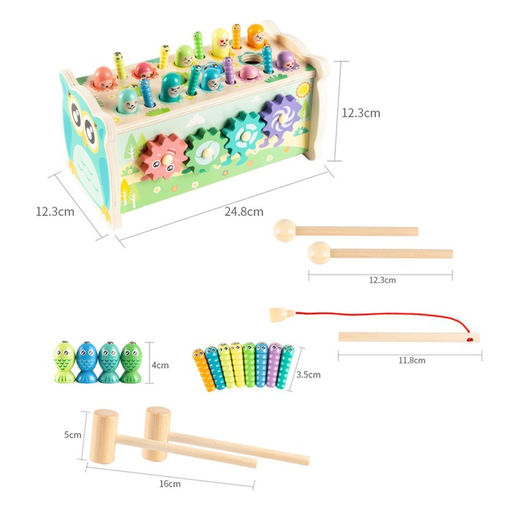 Логический центр 4 в 1 «Рыбалка, стучалка, металлофон, крутилка» 12.5×12.5×24.5 см