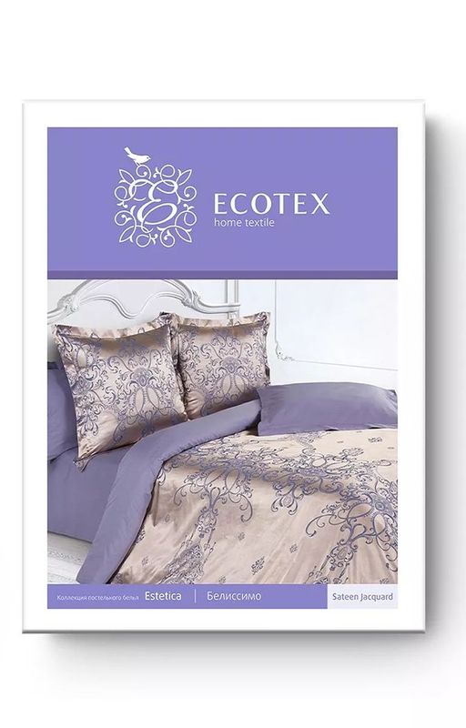 Постельное белье Белиссимо Евро (подарочная упаковка) + 4 наволочки - Ecotex фото 4