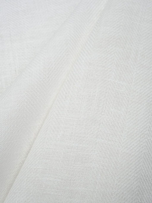 Льняной жаккард Елочка цв.белый, ш.1.5 м, лен-100%, 280гр/м.кв - Купава фото 2