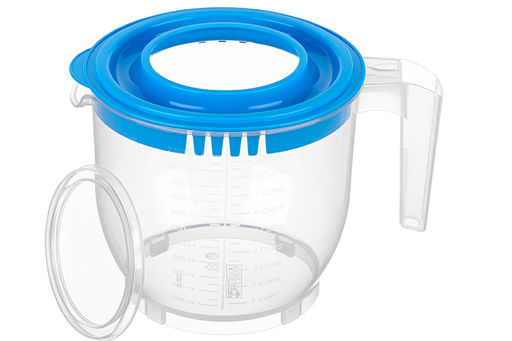Ёмкость для миксера (блендера) 2,2 л 22,5*17*16 см с крышкой, прозрачная/голубая - Elan gallery фото 4