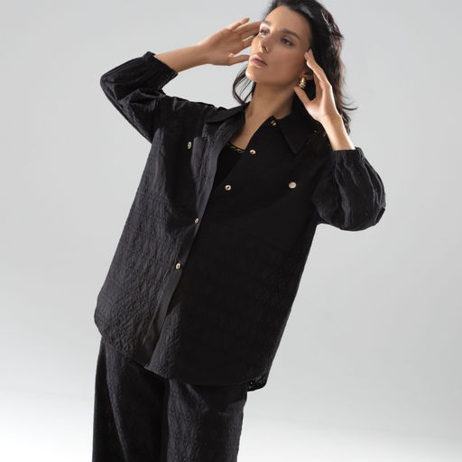 Рубашка Пик элегантности (super black с поясом) - Charutti фото 4