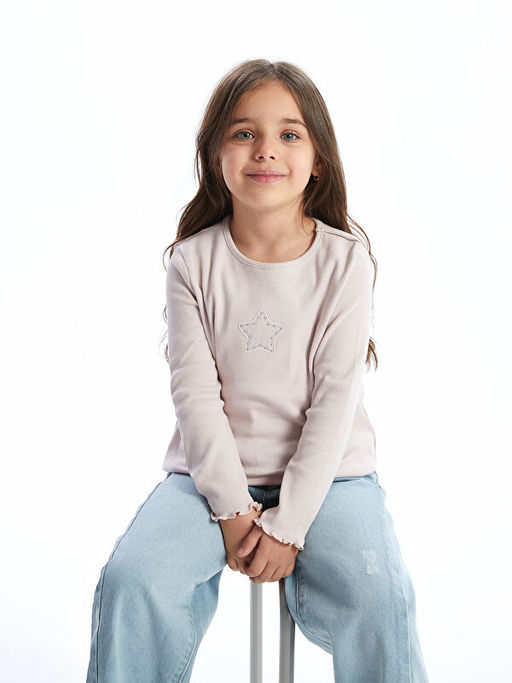 Bisiklet Yaka Basic K?z ?ocuk Ti??rt