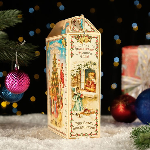 Цена за 5 шт. Коробка подарочная складная Светлое Рождество 17 х 7 х 25,5 см - Simaland фото 2