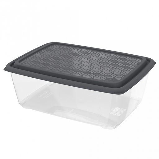 Контейнер для продуктов Гурман 3,5л, 26,6х19,8х9,8см, полипропилен, графит, подходит для СВЧ и заморозки (Россия)