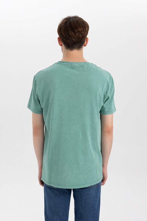 Футболка стандартного кроя с круглым вырезом и короткими рукавами с принтом - Defacto фото 6