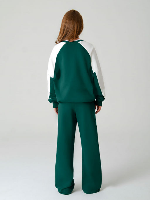 Арт. 2-541 Костюм женский с брюками 44-50 (4 шт) Цвет:изумруд,белый - Калинка фото 2