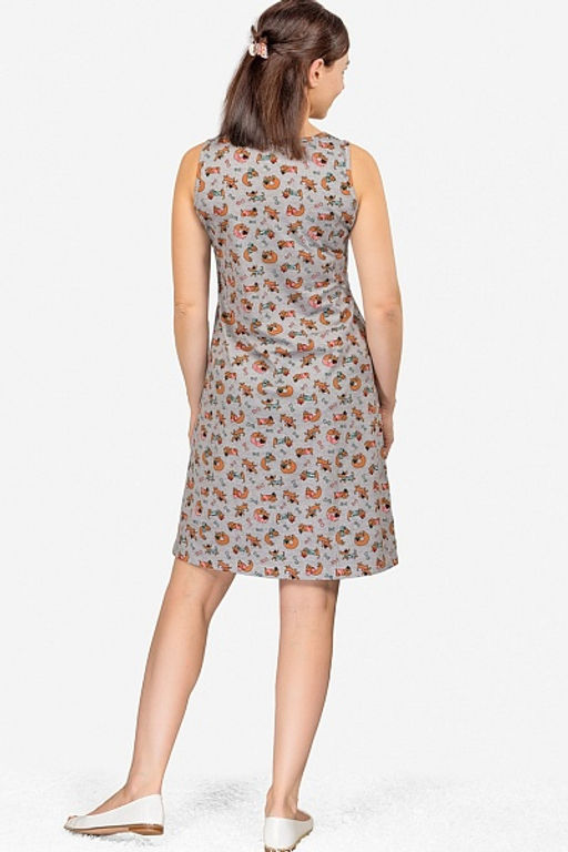 Сорочка комбинированная, принт Таксы, красный (534-2) - Плиона фото 3