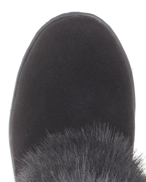 Унты женские на литой подошве., Черные.