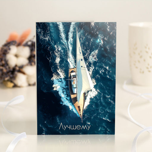 Открытка 4 шоколадки Лучшему (яхта в море) - 8 чудо фото 2