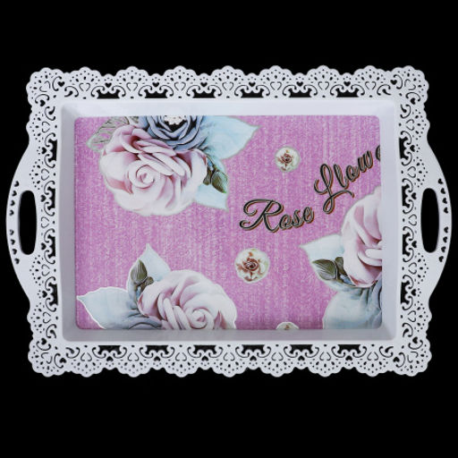 Поднос прямоугольный 40,5х28,5 см / 9687 /уп 120/с ручками - Галеонтрейд фото 3