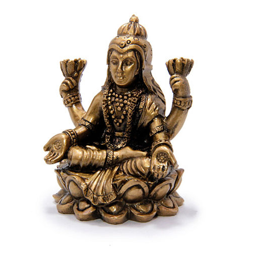 Статуэтка Лакшми на лотосе под бронзу символ Богатства Процветания и Удачи 5см-5см