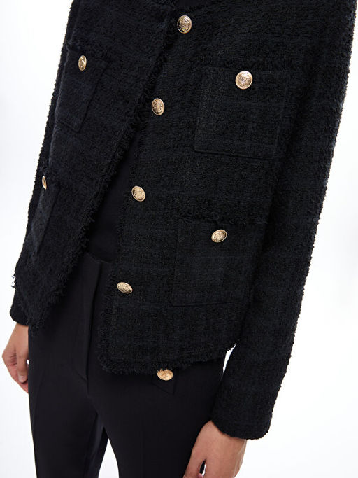 Bisiklet Yaka Kad?n T?vit Ceket