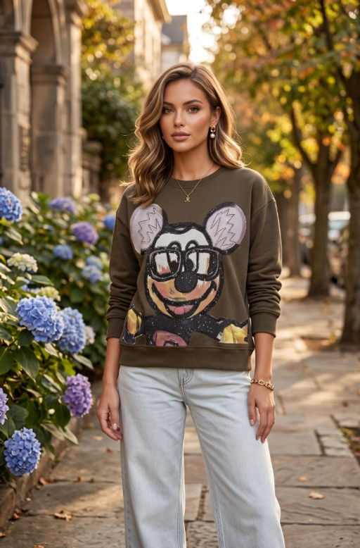K13953 Толстовка OVER SIZE (хлопок) КОРИЧНЕВЫЙ