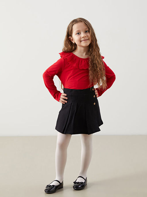 Bisiklet Yaka K?z ?ocuk Ti??rt