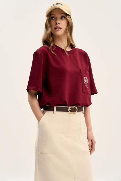 Футболка GO F1001CL/12-01.164-170 вишня - Pirs фото 2