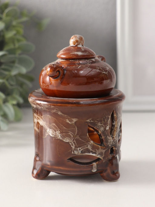 Аромалампа для эфирных масел Чайник на колонне, под мрамор, 12?8.5?8.5 см, МИКС - Simaland фото 3