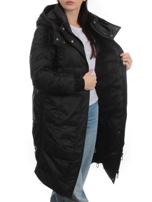 3064 BLACK Пуховик зимний женский (80% пух, 20% перо)