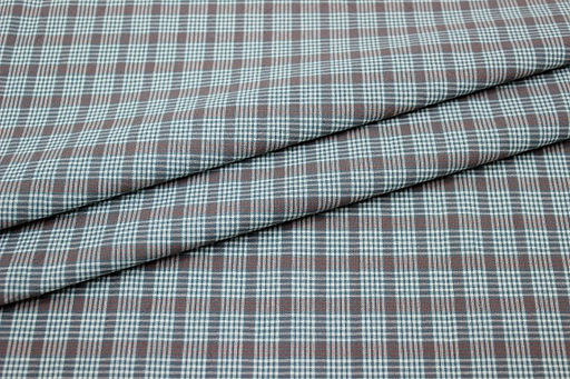 Вареный (стираный) хлопок Клетка-сеточка цв.сине-зеленая дымка, ш.2.5м, хл-100%, 115гр/м.кв - Купава фото 3