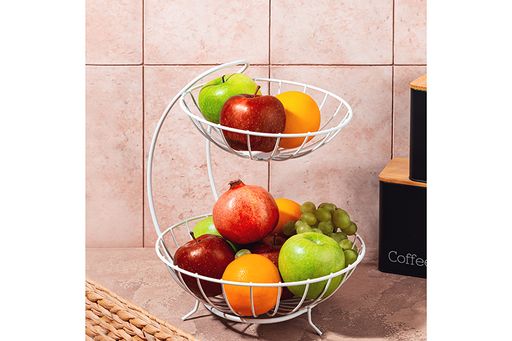 Корзина для фруктов 28*26,5*35,5 см Белая двухъярусная