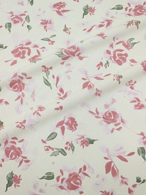 Штапель Пастельные розы на молочном, ш.1.45м, вискоза-100%, 100гр/м.кв