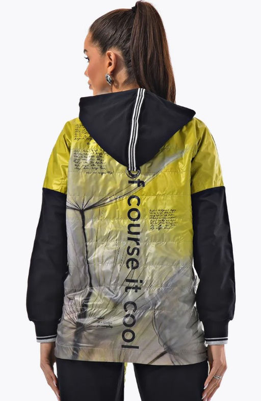 Толстовка из футера комбинированного с принтованной плащевой тканью - А+б коллекция фото 49