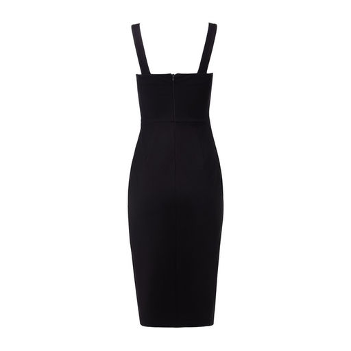 Платье женское миди MINAKU: PartyDress коктейльное, чёрное, размер 48