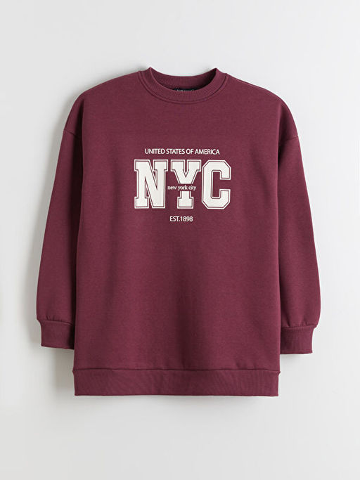 New York City Bask?l? Kad?n Kal?n Sweatshirt Tunik