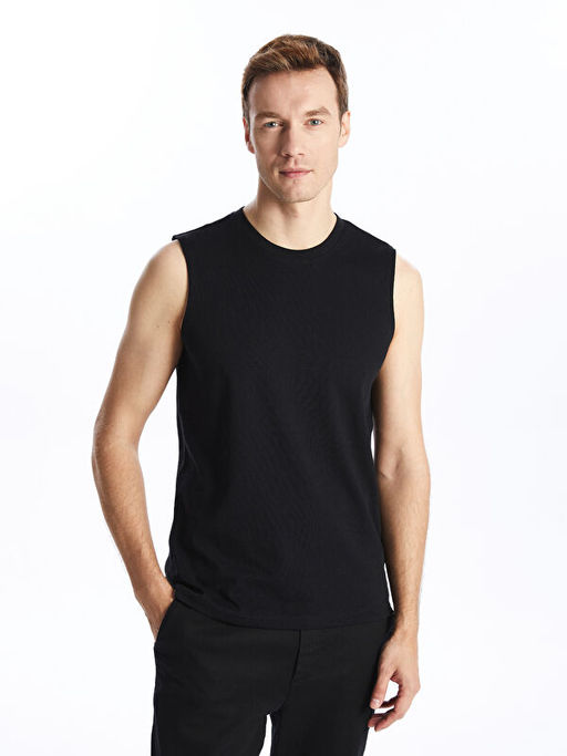 Bisiklet Yaka Erkek Kolsuz Ti??rt