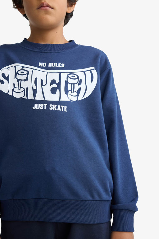 Bisiklet Yaka Bask_l_ Sweatshirt Erkek _ocuk - Defacto фото 5