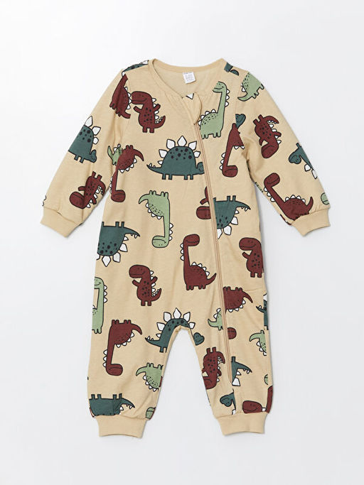 1.0 Tog Uzun Kollu Bask?l? Erkek Bebek Tulum