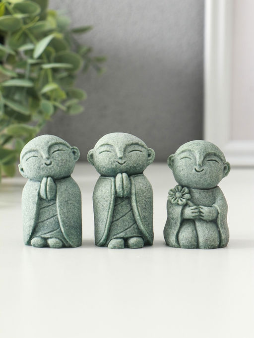 Сувенир песчаник "Буддийские монахи" набор 3 шт 3,2х3,5х6,2 см