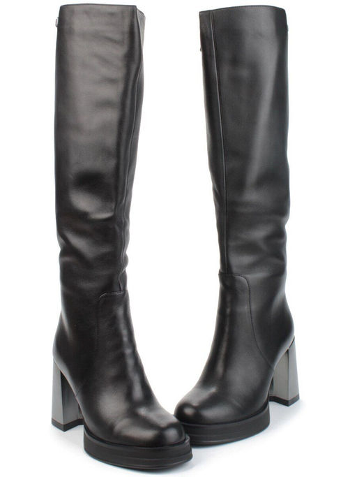 02-B6236-6051Z-9BM-1 BLACK Сапоги зимние женские (натуральная кожа, натуральный мех) - Фабричный китай фото 13