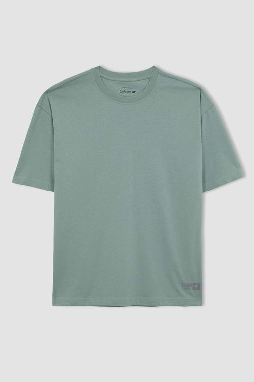 DeFactoFit Футболка оверсайз с круглым вырезом и короткими рукавами с принтом из 100% хлопка  фото 8