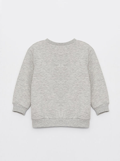 Bisiklet Yaka Bask?l? Uzun Kollu Erkek Bebek Sweatshirt ve E?ofman Alt? 2li Tak?m - Waikiki фото 3