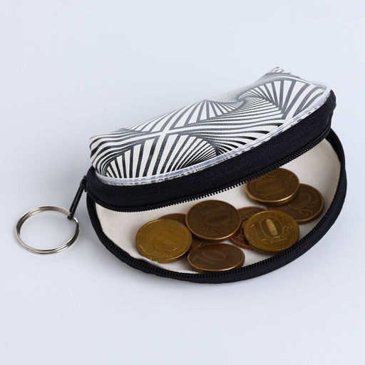 Цена за 2 шт. Кошелёк-монетница на молнии 9.5×3×7.5 см, с монохромным принтом, МИКС