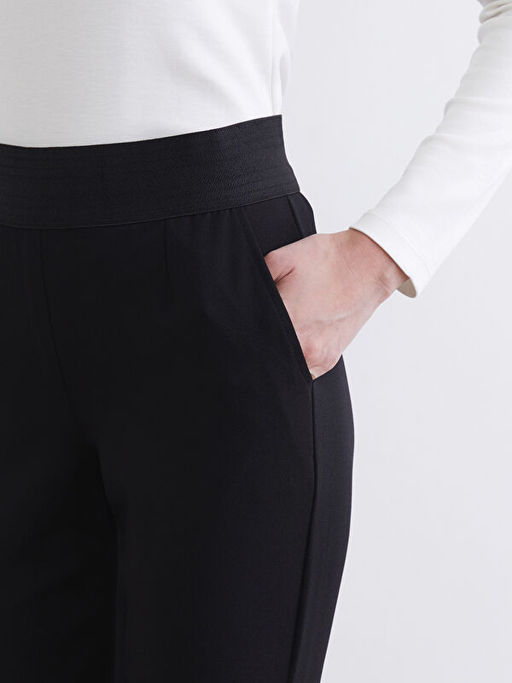 Beli Lastikli Krep Kad?n Pantolon