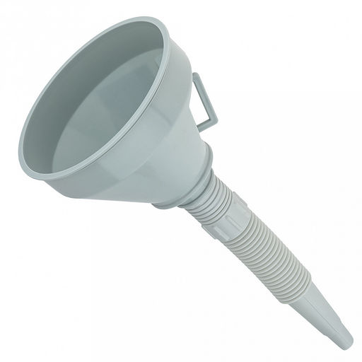 Воронка пластмассовая для технических жидкостей д14см h33,5см, с гофрированным удлинителем, с ручкой, цвета в ассортименте: синий, пудровый; светло-серый (Китай) - Домашняя мода фото 3