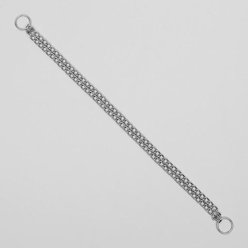 Ошейник - удавка металлический двухрядный, 55 см, толщина проволоки 2,5 мм - Пижон фото 3