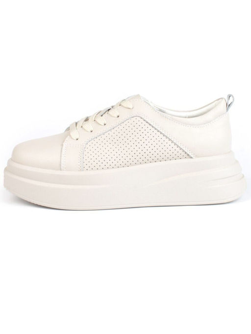 05-PDE36-2 BEIGE Кроссовки женские (натуральная кожа)