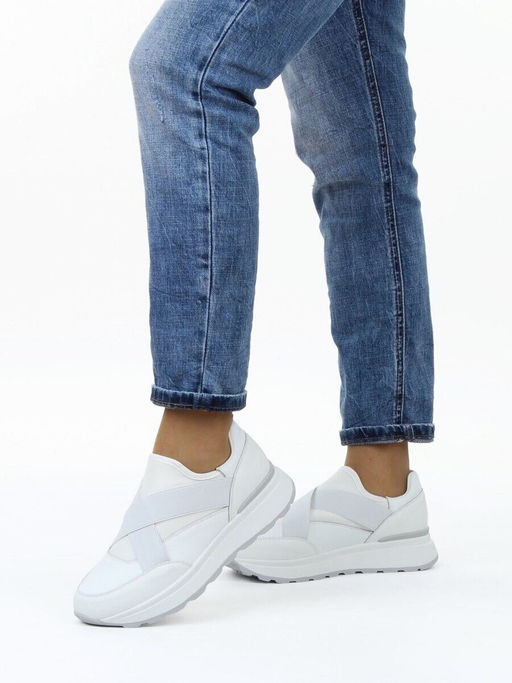 03-A1030-9 WHITE Кроссовки женские (натуральная кожа)