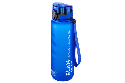 Бутылка для воды 1000 мл 7,8*7,8*28,5 см "Style Matte" с углублениями д/пальцев небесная