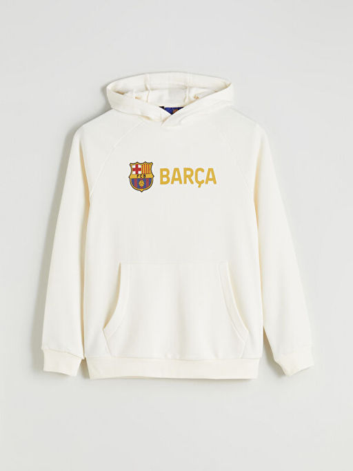 Uzun Kollu Barcelona Bask?l? Erkek Hoodie