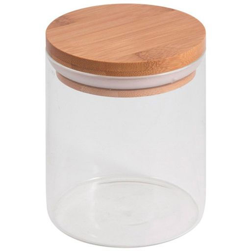 Стеклянная банка для сыпучих продуктов с крышкой BAMBU, объем: 0,45 л арт.004451 /Mallony/  фото 2