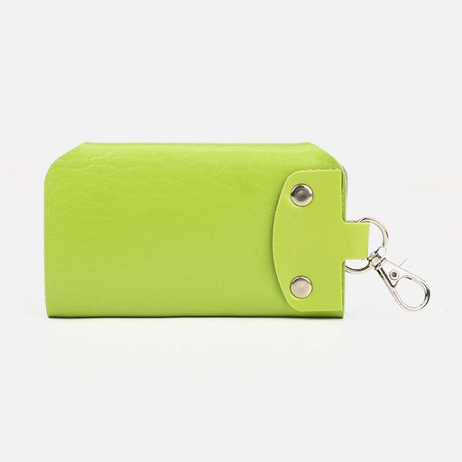 Цена за 2 шт. Ключница карманная на кнопках, 7 карабинов, размер 11×2×6.5 см, зелёная