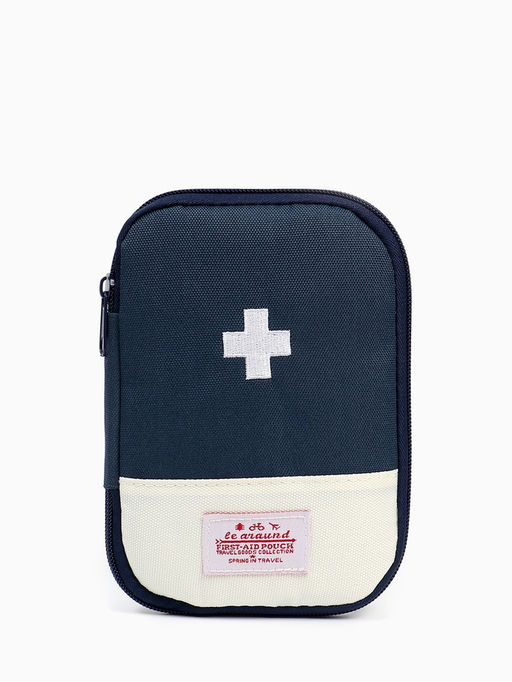 Косметичка-аптечка походная на молнии, с отделами, на подкладке, тёмно-синяя