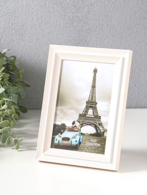 Фоторамка пластик 10х15 см "Остин" бело-бежевый 18,5х13,5х1,5 см