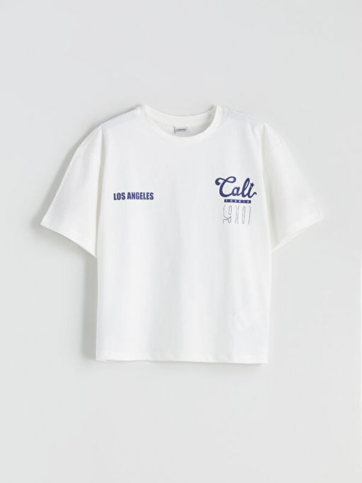 Bisiklet Yaka California Bask?l? K?z ?ocuk Ti??rt ve ?ort