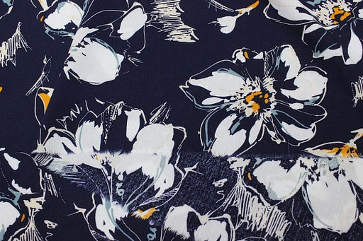 Штапель Селестина цв.чернильный, ш.1.45м, вискоза-100%, 90гр/м.кв - Купава фото 12