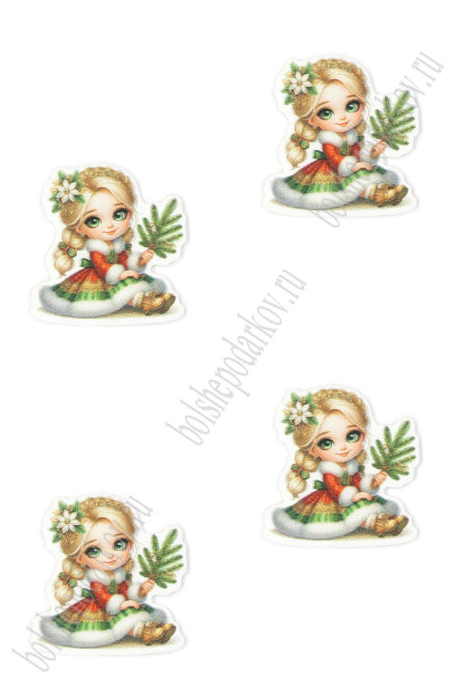 Кабошон-вырубка Девочка 3,5*3,5 см (10 шт) SF-7342, №33 - Больше подарков фото 2